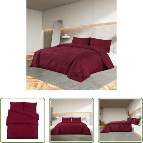 Coperta -  Set Copripiumino Bordò 260x240 cm in Cotone
