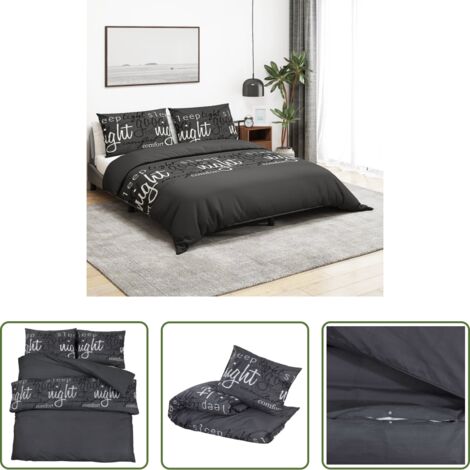 Coperta -  Set Copripiumino Nero 200x200 cm in Cotone