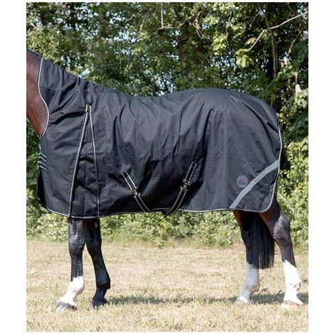 Coperta da paddock con collo alto imbottita 400 g e tessuto esterno 1200 denari modello Innsbuck: 150 cm, Nero