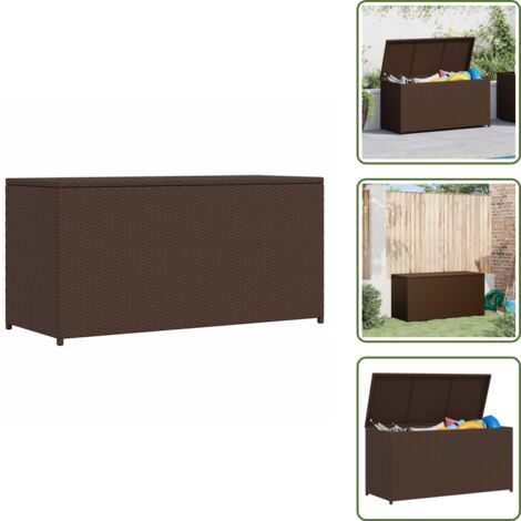 Coperte da giardino - vidaXL Baule da Giardino Marrone 120x50x60 cm in Polyrattan - Armadietto da giardino