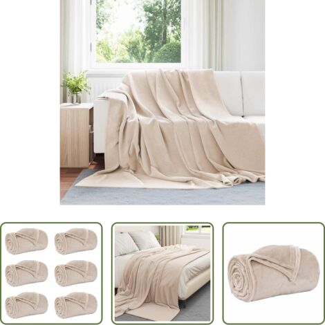 Coperte da pile -  Coperte da Pile 6 pcs Beige 220 x 240 cm Panno
