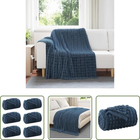 Coperte da pile -  Coperte da Pile 6 pcs Blu navy 200 x 150 cm Panno