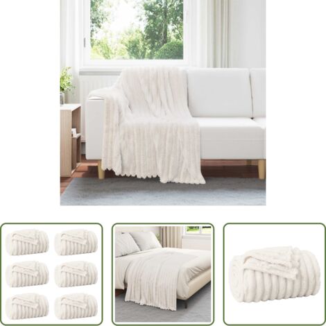 Coperte da pile -  Coperte da Pile 6 pcs Crema 150 x 130 cm Panno