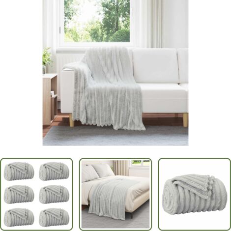 Coperte da pile -  Coperte da Pile 6 pcs Grigio 150 x 130 cm Panno