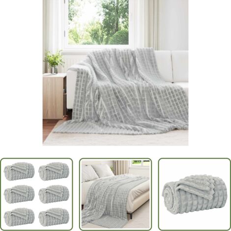 Coperte da pile -  Coperte da Pile 6 pcs Grigio 240 x 220 cm Panno