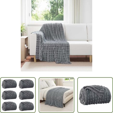 Coperte da pile -  Coperte da Pile 6 pcs Grigio scuro 150 x 130 cm Panno