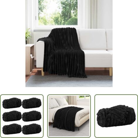 Coperte da pile - Coperte da Pile 6 pcs Nero 150 x 130 cm Panno