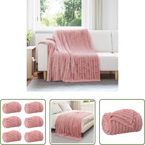 Coperte da pile -  Coperte da Pile 6 pcs Rosa 200 x 150 cm Panno