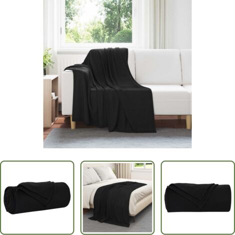 Coperte per casa -  Coperte da Pile 24 pcs Nero 170 x 130 cm Panno