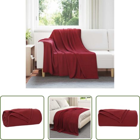 Coperte per casa -  Coperte da Pile 24 pcs Rosso Bordeaux 200 x 150 cm Panno