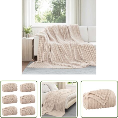 Coperte per casa -  Coperte da Pile 6 pcs Beige 270 x 240 cm Panno