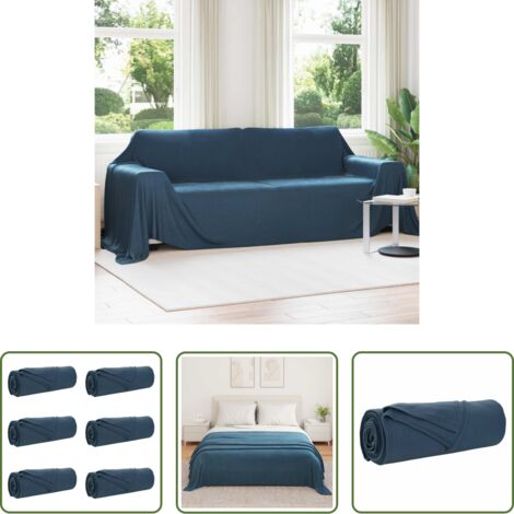 Coperte per casa -  Coperte da Pile 6 pcs Blu navy 350 x 270 cm Panno