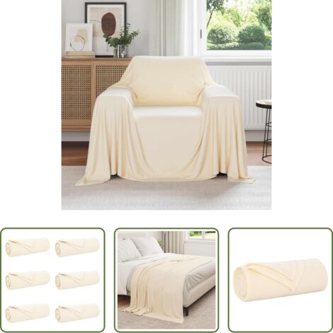 Coperte per casa -  Coperte da Pile 6 pcs Crema 210 x 140 cm Panno