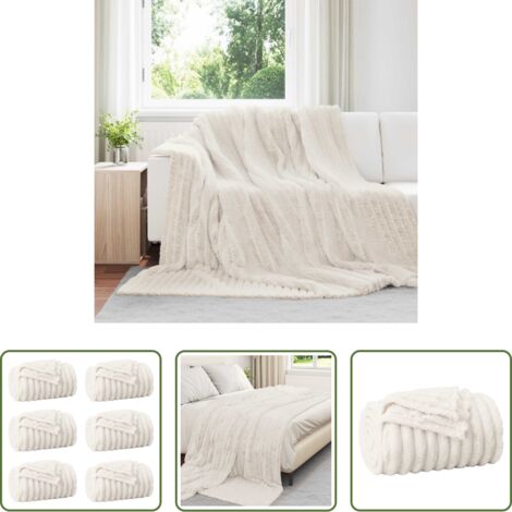 Coperte per casa -  Coperte da Pile 6 pcs Crema 270 x 240 cm Panno