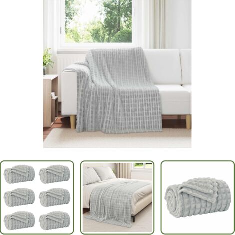 Coperte per casa -  Coperte da Pile 6 pcs Grigio 200 x 150 cm Panno