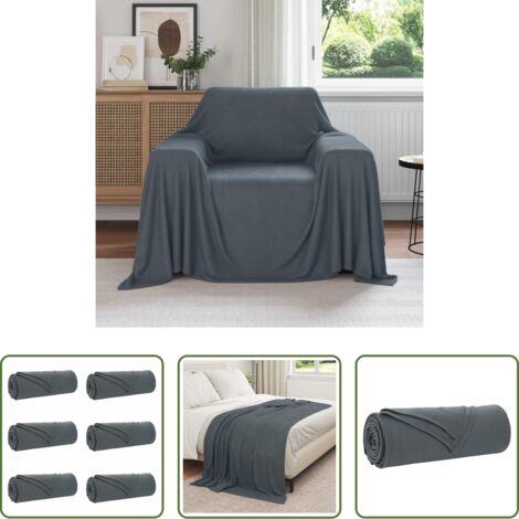 Coperte per casa -  Coperte da Pile 6 pcs Grigio scuro 210 x 140 cm Panno