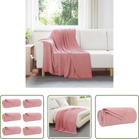 Coperte per casa -  Coperte da Pile 6 pcs Rosa 170 x 130 cm Panno