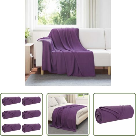 Coperte per casa -  Coperte da Pile 6 pcs Viola 200 x 150 cm Panno