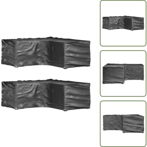 Coperte per mobili da patio - vidaXL Coperture Mobili da Giardino a L 2pz 12 Occhielli 185x185x70cm - Teli in polietilene