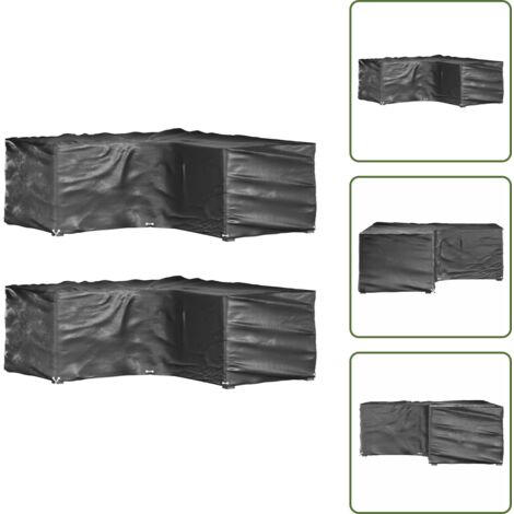 Coperte per mobili da patio - vidaXL Coperture Mobili da Giardino a L 2pz 16 Occhielli 215x215x70cm - Teli in polietilene