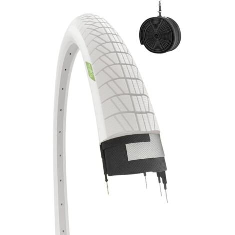 COPERTONE BIANCO 20 X 1.75 (47-406) + CAMERA PNEUMATICO BICICLETTA GRAZIELLA CITY BIKE STRADALE BIMBO