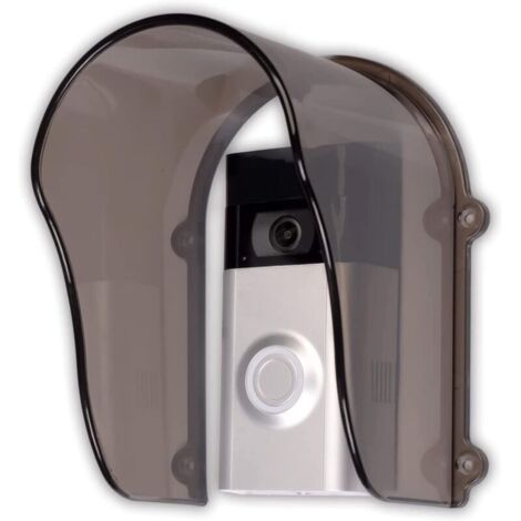 Copertura antipioggia in plastica per campanello, anello protettivo trasparente impermeabile, staffa di controllo accessi per dispositivo di controllo accessi/presenza/suoneria (grigio)