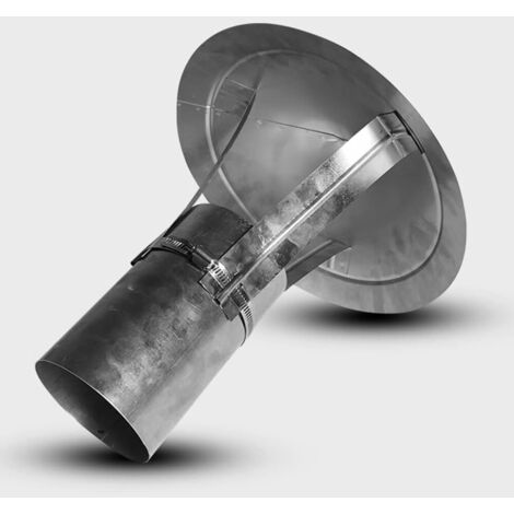 Copertura antipioggia per camino in acciaio inox con coperchio anti-uccelli per tubo in argento da 80-200 mm