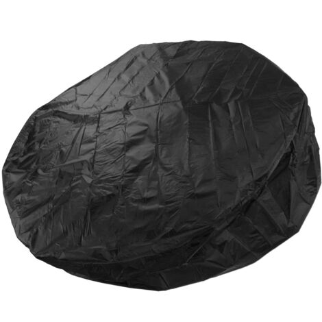 Copertura antipolvere per mobili da esterno Copertura per vasca rotonda 190 Argento Taffettà di poliestere Vasca idromassaggio Impermeabile 215x70 cm Nero