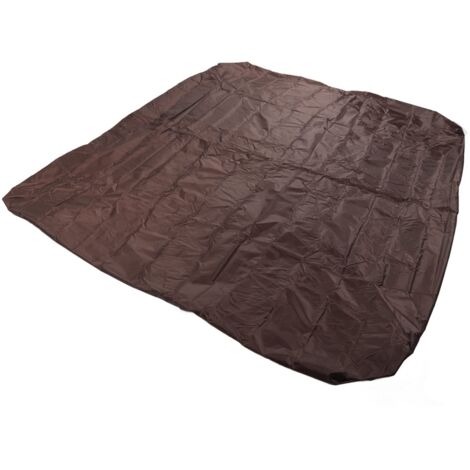 Copertura antipolvere per vasca da bagno da esterno 190 Taffettà di poliestere rivestito in argento Impermeabile Primavera calda Quadrato Spa Bath antipioggia 210x210x30 cm Marrone