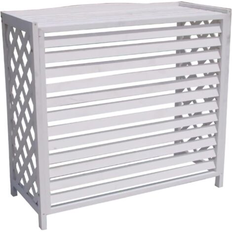 Copertura Copri Unità Esterna Condizionatore In Legno Bianco 80x47x77 Per condizionatori 9000/12000 btu