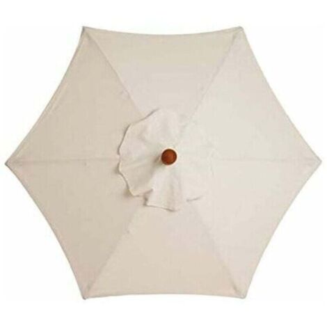 Copertura di ricambio per ombrellone a 6 stecche - 3 m - Impermeabile - Resistente ai raggi UV - Bianco