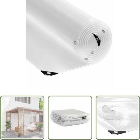 Copertura esterna - Telone Trasparente con Occhielli 8x8 m in PVC