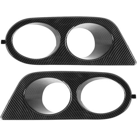 Copertura fendinebbia per paraurti anteriore, 2 pezzi, doppio foro, accessorio auto adatto per E46 M3 (compatibile con 2 porte) 2001 – 2006 Nero (fibra di carbonio)
