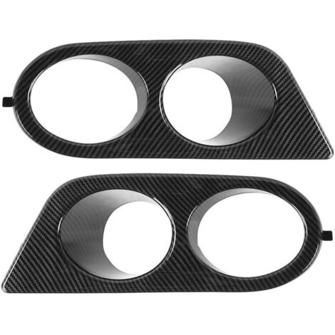Copertura fendinebbia per paraurti anteriore, 2 pezzi, doppio foro, accessorio auto adatto per E46 M3 (compatibile con 2 porte) 2001 – 2006 Nero (fibra di carbonio)