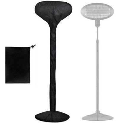 Copertura impermeabile completamente chiusa per riscaldatore elettrico per uso in giardino e all'aperto - Protezione universale contro polvere e raggi UV - Con borsa per il trasporto (nera)