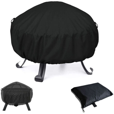 Copertura impermeabile per braciere rotonda, 122 x 46 cm, antivento e antistrappo, realizzata in tessuto Oxford 210D.