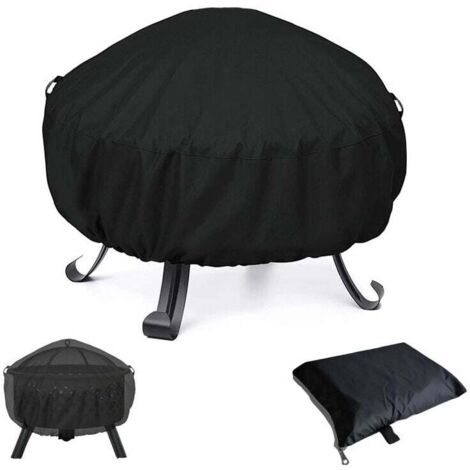 Copertura impermeabile per braciere rotondo per barbecue, antivento, antistrappo, in tessuto Oxford 210D, 122x46 cm