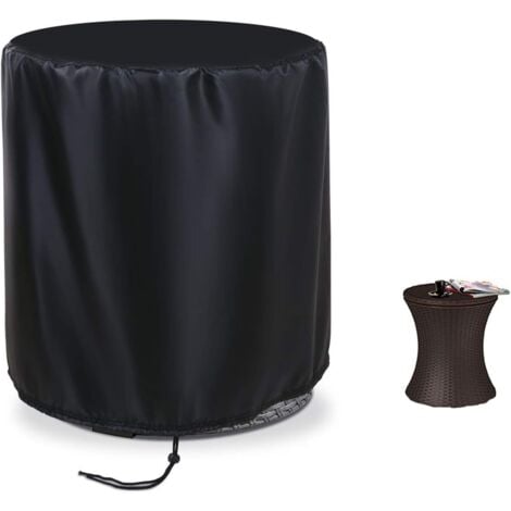 LABLANC Copertura impermeabile per tavolino rotondo, tavolo da giardino, copertura impermeabile per secchiello del ghiaccio, nero (52 x 58 cm)