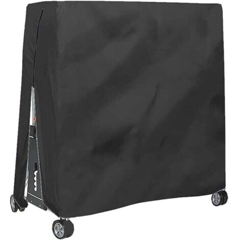 Copertura impermeabile pieghevole per tavolo da ping pong antipolvere nera 165 x 70 x 185 cm