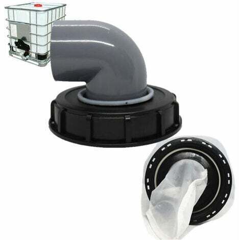 Copertura in plastica per cisterna per acqua piovana da 163 mm a 90 gradi, tappo per tubo da giardino nero