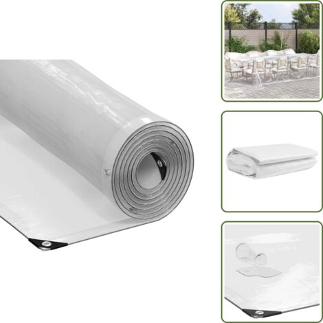 Copertura interna - vidaXL Telone Trasparente con Occhielli 4x12 m in Polietilene - Telone per piscina