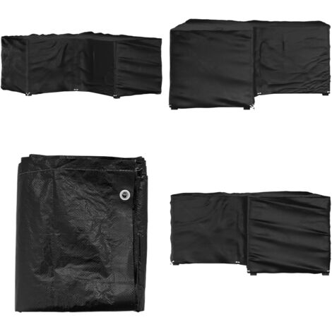 Copertura Mobili da Giardino a L 12 Occhielli 185x185x90 cm - Protezione per mobili da esterno - Telo protettivo per rattan
