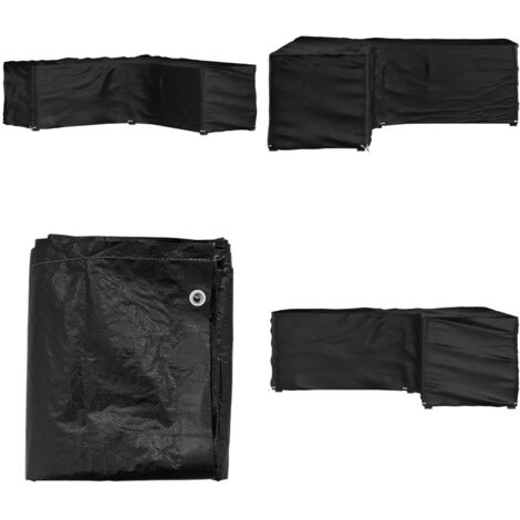 Copertura Mobili da Giardino a L 16 Occhielli 285x285x90 cm - Protezione per mobili da esterno - Telo protettivo per rattan