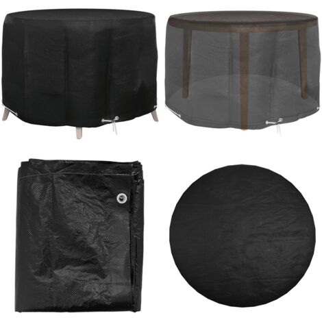 Copertura Mobili da Giardino con 6 Occhielli Ø125x75 cm Rotonda - Protezione per mobili da esterno - Telo per patio