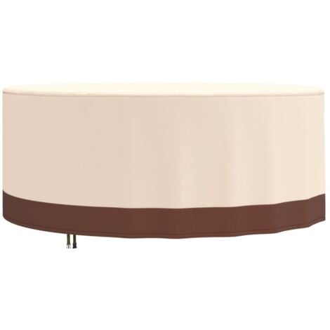 Copertura Tavolo da giardino Rotondo Copertura Protezione Tavolo Giardino  Impermable 420d Oxford Tessuto Esterno Bche Per Mobili da Giardino-152 *  58cm Beige + Caf_