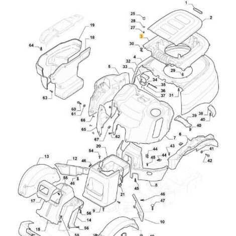 COPERTURA MOTORE PFM GRIGIO NCS800N ORIGINALE STIGA - 337110301/0