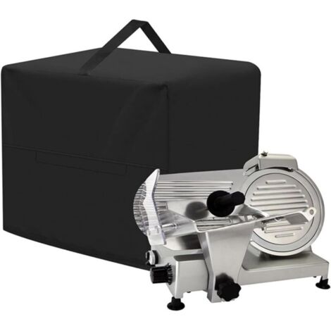 Copertura per affettatrice, adatta anche per accessori come lame in acciaio inox e spazzole, realizzata in tessuto impermeabile e compatibile con la maggior parte delle affettatrici (38x28x28 cm).