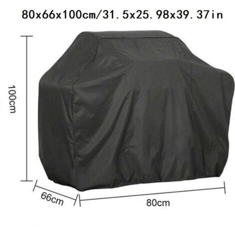 L&H-CFCAHL 80x66x100cm Telo protettivo nero Telo protettivo copertura barbecue plancha Copertura per barbecue da esterno Antivento Anti UV Anti acqua Anti umidità Anti polvere
