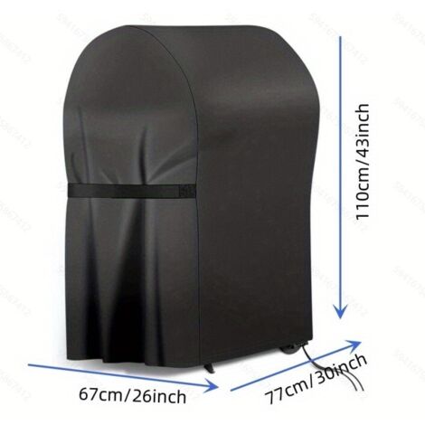 Copertura per barbecue, telo di copertura Oxford 220D, kit di rivestimento per barbecue, copertura impermeabile per barbecue, copertura per barbecue a gas resistente - 77 x 67 x 110 cm, nero