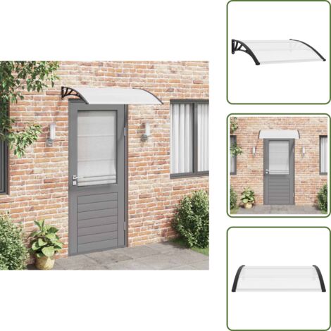 Copertura per finestre - vidaXL Pensilina per Porta Nera e Trasparente 120x75 cm in PC - Tettoia in policarbonato